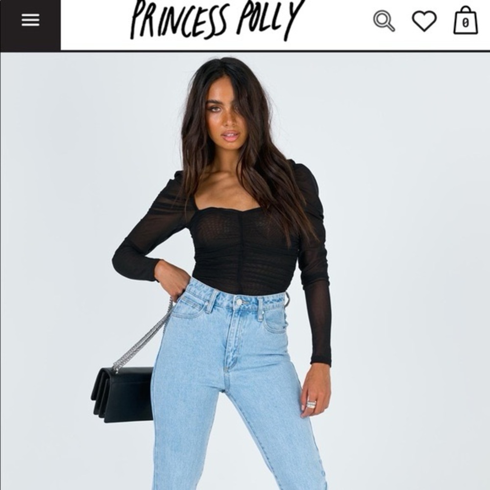 NWT Princess Polly Asher Bodysuit SIZE US6 black